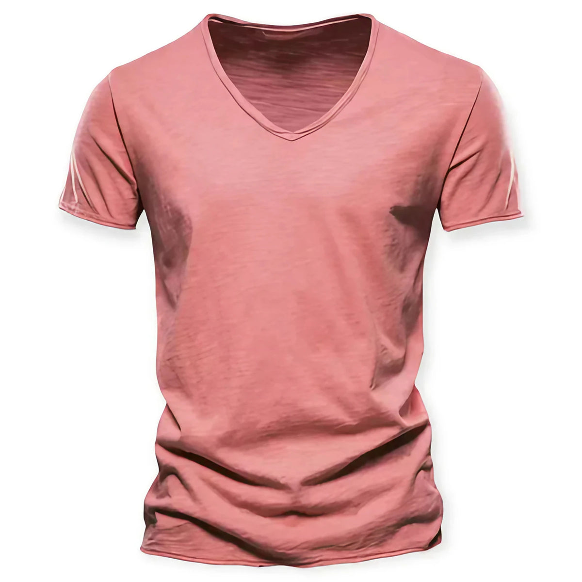 T-shirt col V homme, neuf coloris, du S au 2XL, corail