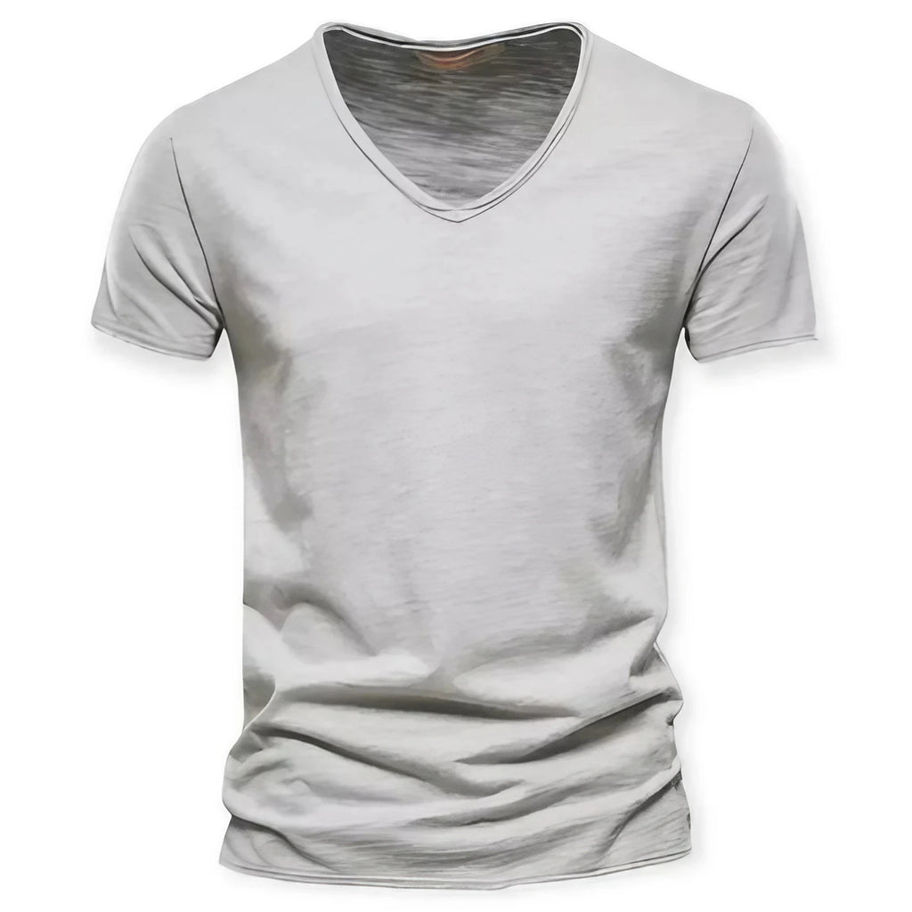 T-shirt col V homme, neuf coloris, du S au 2XL, gris clair
