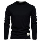 T-shirt manches longues femme col rond, uni, sept coloris, noir