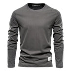 T-shirt manches longues femme col rond, uni, sept coloris, gris foncé