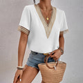 T-shirt femme col rond manches courtes, sept coloris, blanc