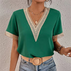 T-shirt femme col rond manches courtes, sept coloris, vert