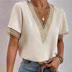 T-shirt femme col rond manches courtes, sept coloris, jaune clair