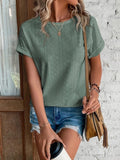 T-shirt femme coupe cintrée, manches courtes, cinq coloris, vert
