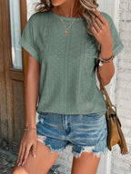 T-shirt femme coupe cintrée, manches courtes, cinq coloris