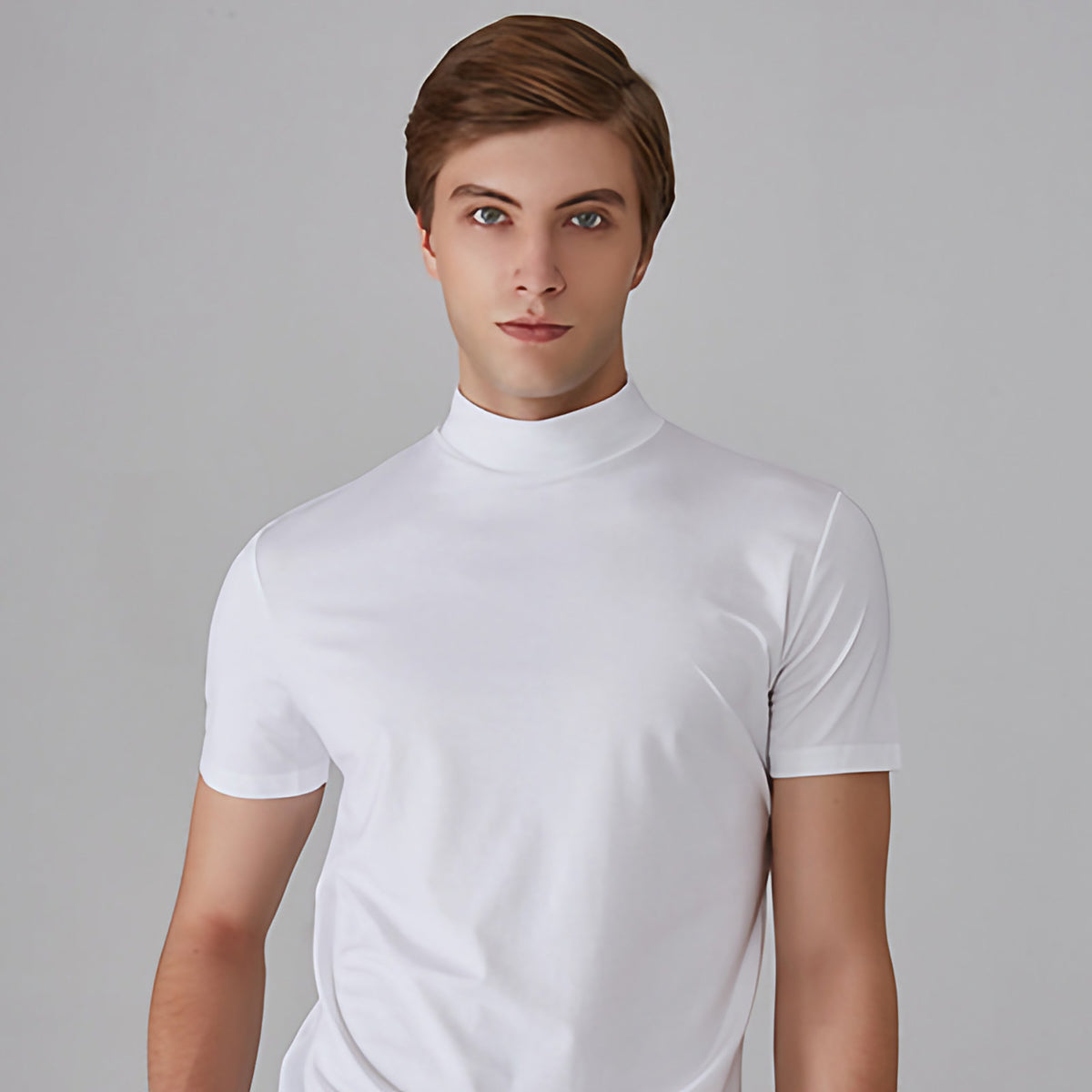 T-shirt basique homme coupe ajustée, manches courtes, blanc
