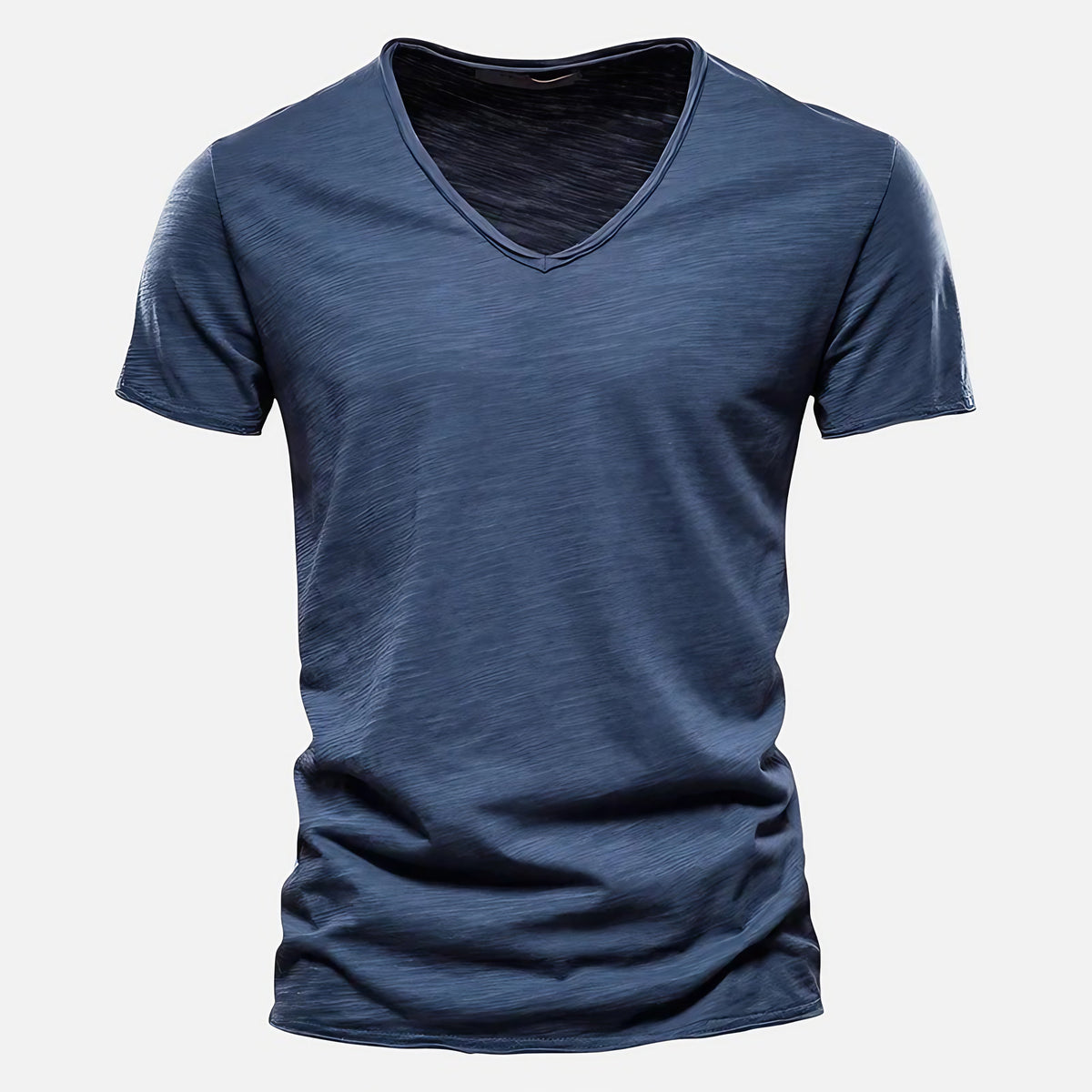 T-shirt homme col V manches courtes, sept coloris, bleu foncé