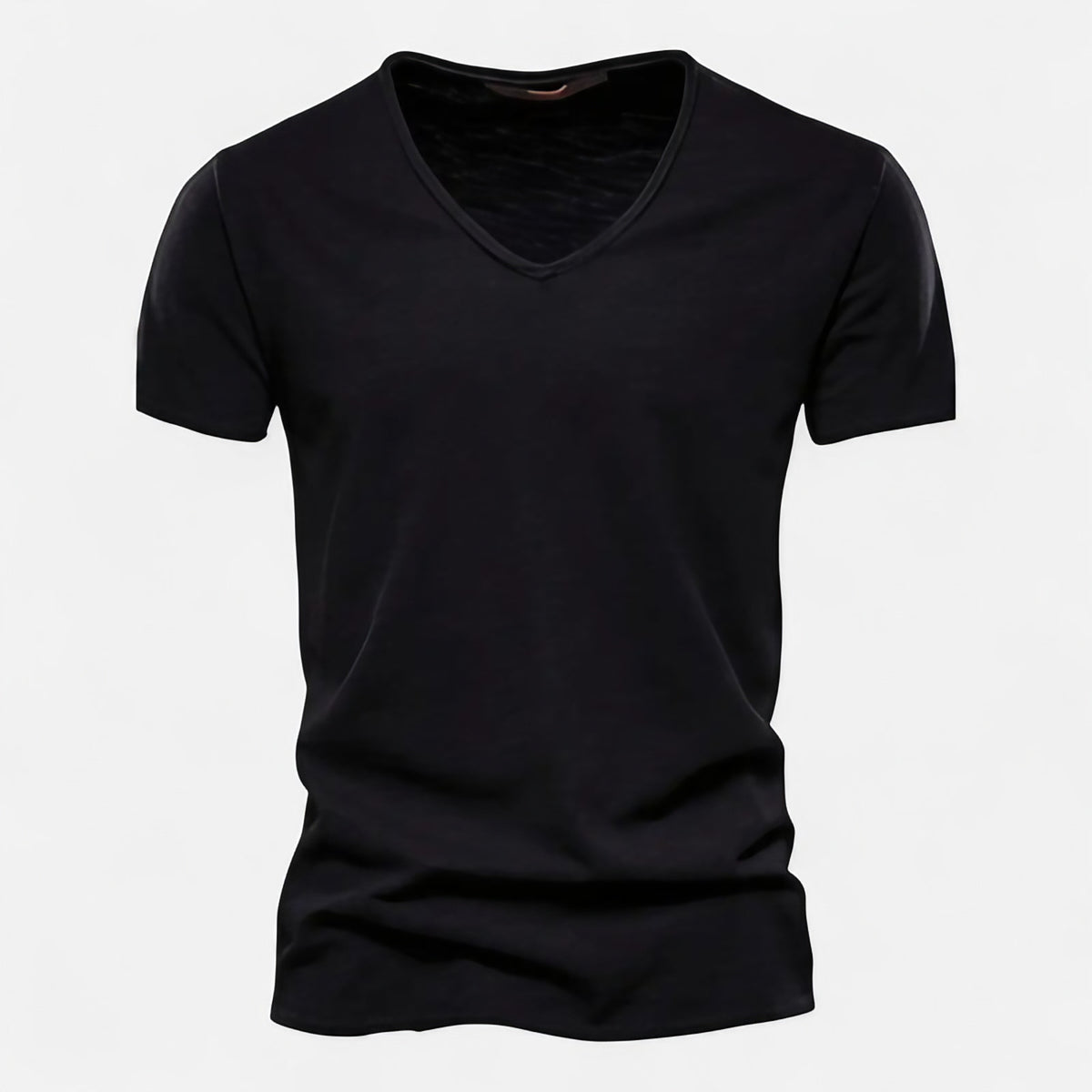 T-shirt homme col V manches courtes, sept coloris, noir