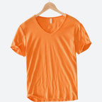 T-shirt homme d'été, coupe décontractée, dix coloris, orange