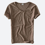 T-shirt homme d'été, coupe décontractée, dix coloris, marron