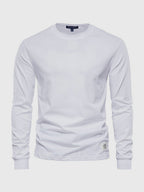 T-shirt à manches longues homme, col rond, dix coloris, blanc