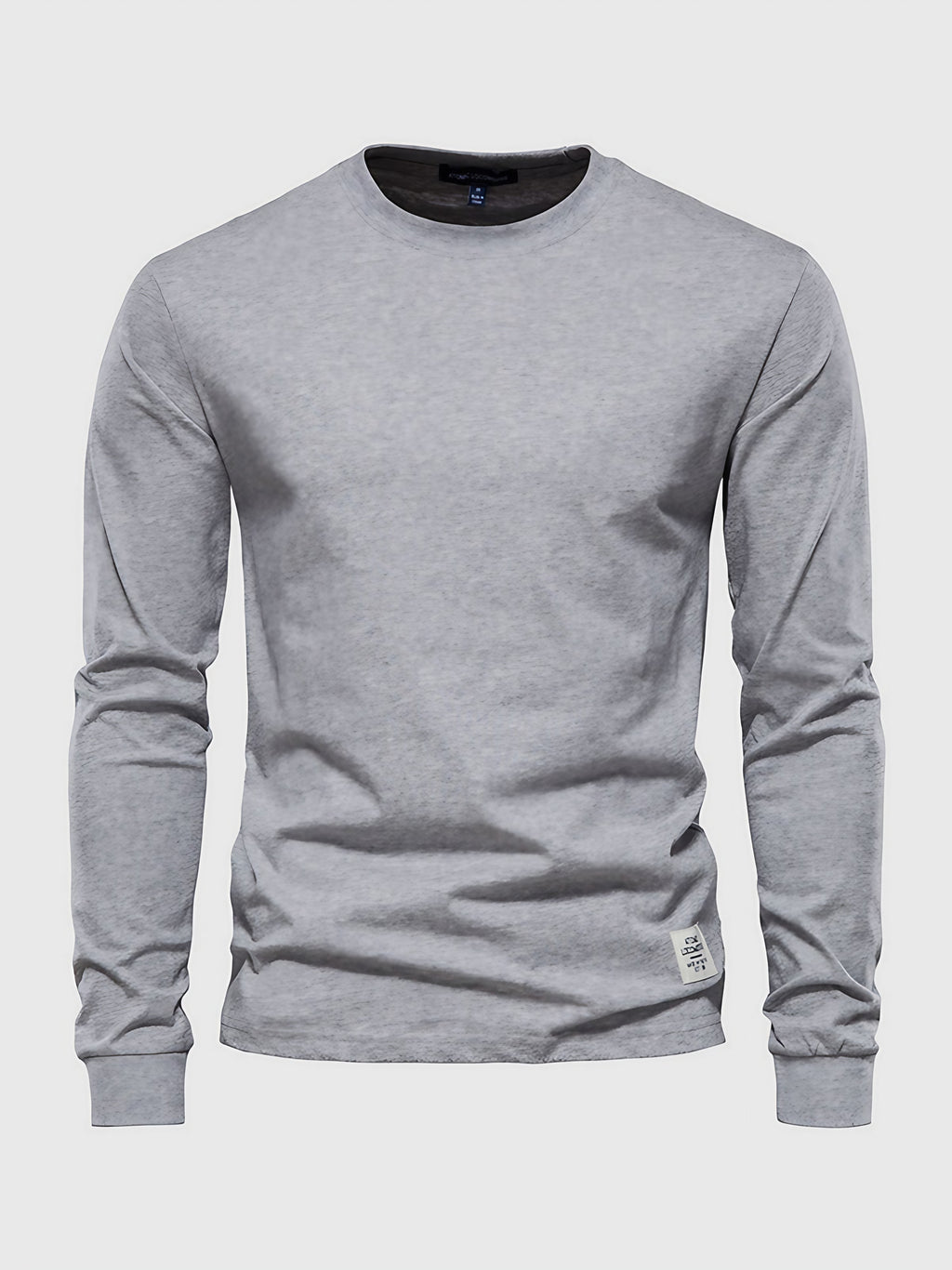 T-shirt à manches longues homme, col rond, dix coloris, gris clair