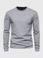 T-shirt à manches longues homme, col rond, dix coloris, gris clair