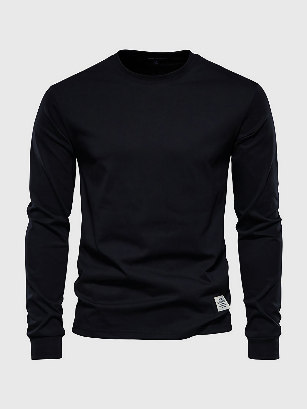 T-shirt à manches longues homme, col rond, dix coloris, noir