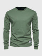 T-shirt à manches longues homme, col rond, dix coloris, vert