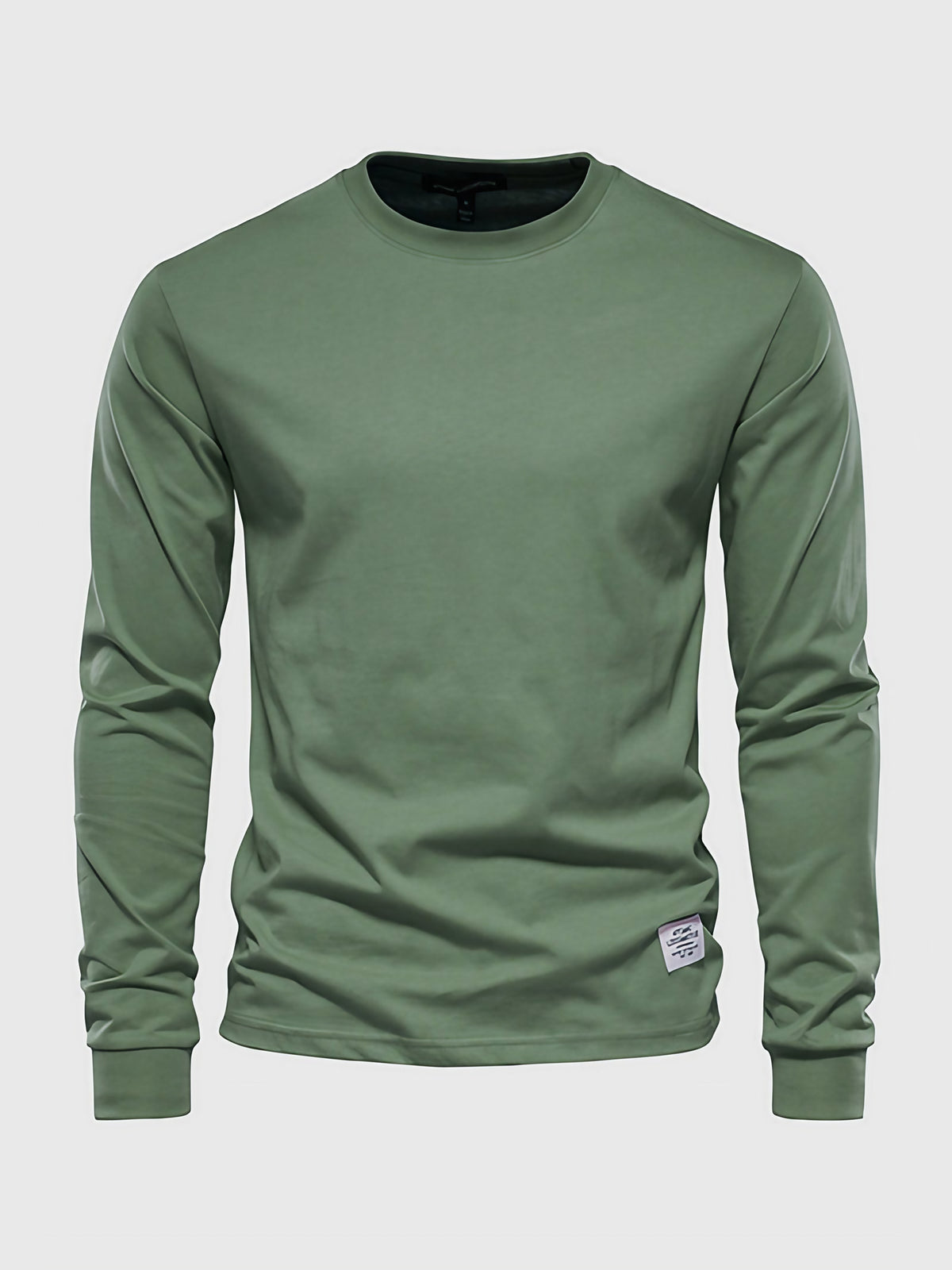 T-shirt à manches longues homme, col rond, dix coloris, vert