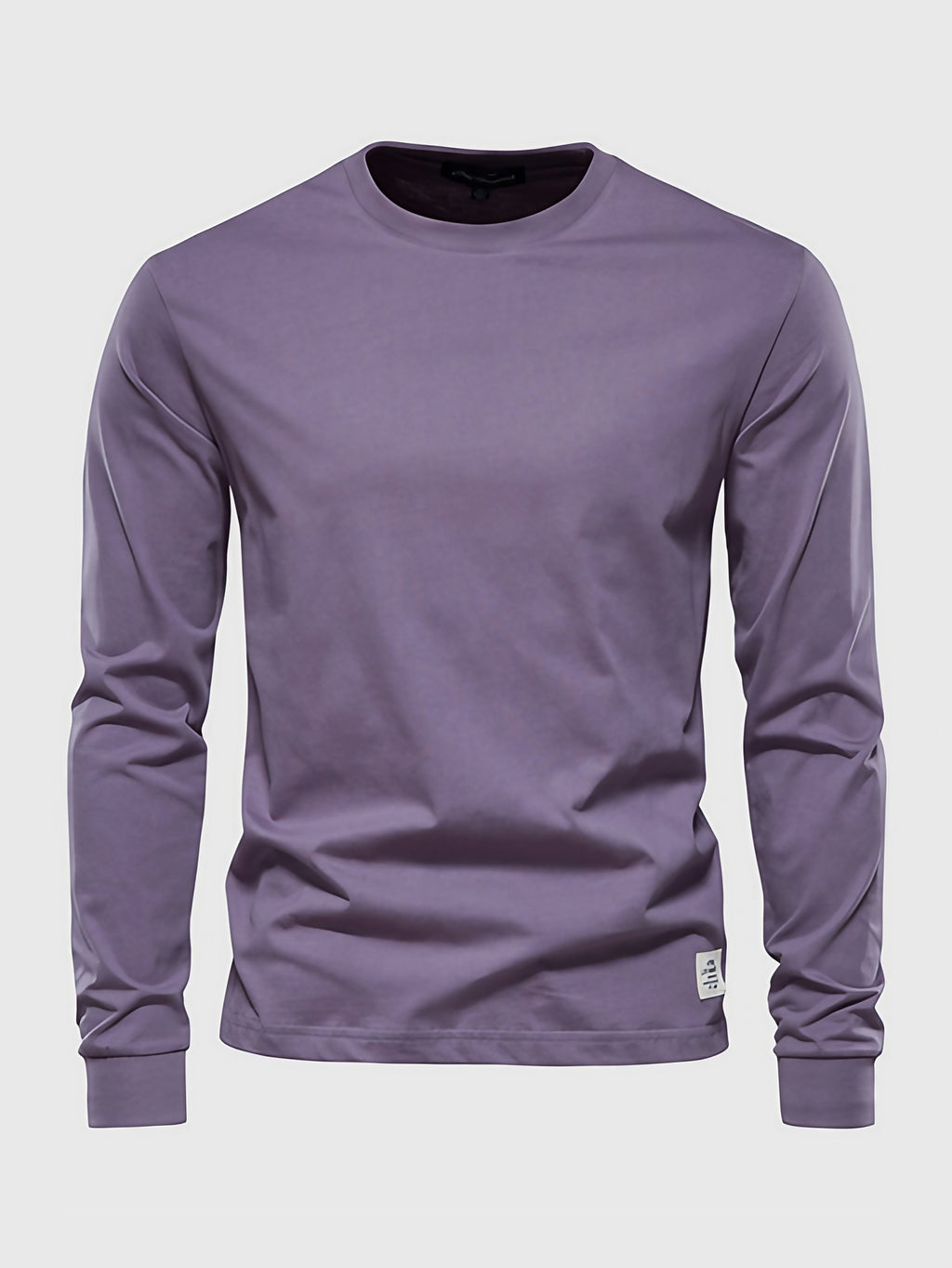 T-shirt à manches longues homme, col rond, dix coloris, violet