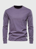 T-shirt à manches longues homme, col rond, dix coloris, violet