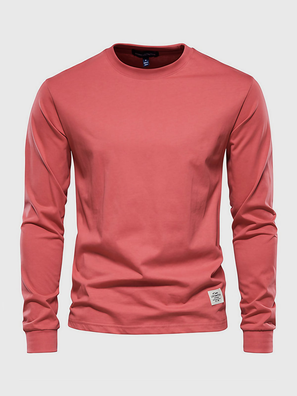 T-shirt à manches longues homme, col rond, dix coloris, rouge
