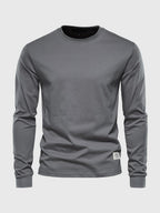 T-shirt à manches longues homme, col rond, dix coloris, gris foncé