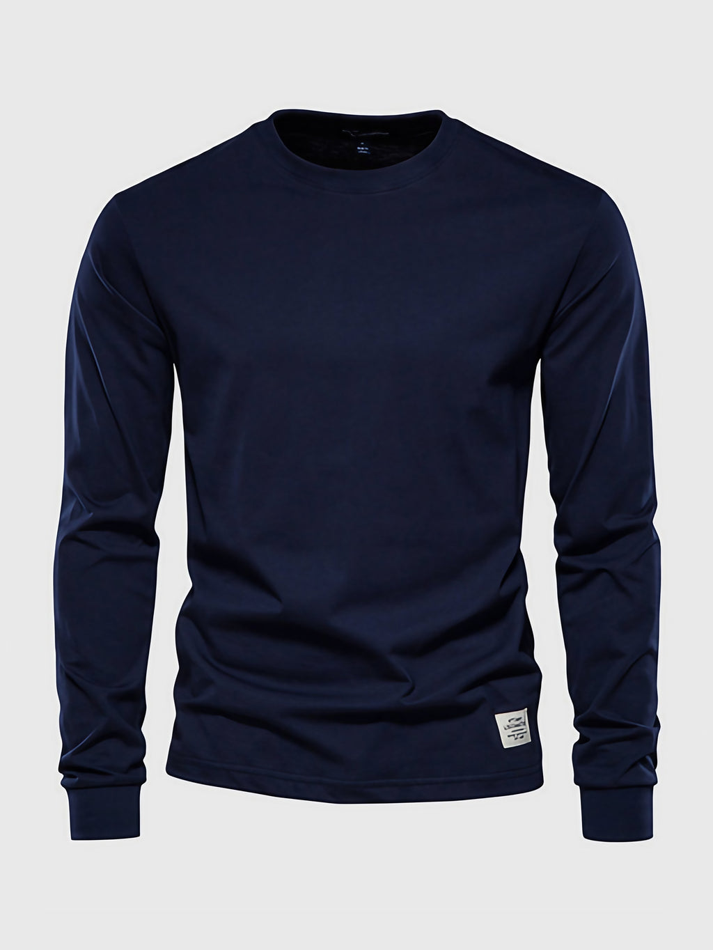 T-shirt à manches longues homme, col rond, dix coloris, bleu foncé