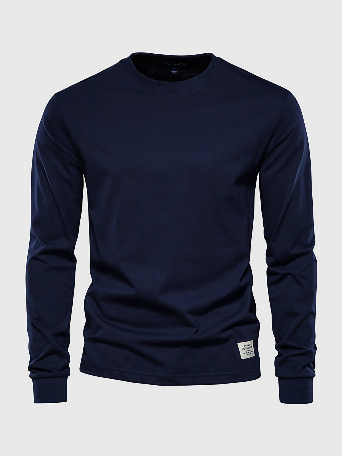 T-shirt à manches longues homme, col rond, dix coloris, bleu foncé