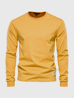 T-shirt à manches longues homme, col rond, dix coloris, jaune