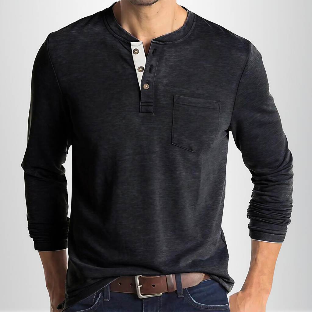 T-shirt manches longues homme coupe cintrée, huit coloris, gris foncé