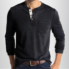 T-shirt manches longues homme coupe cintrée, huit coloris, gris foncé