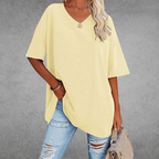 T-shirt femme oversize, col V, quatorze coloris, du XS au 3XL