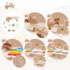 Table musicale en bois pour tout-petits, xylophone et tambours