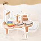 Table musicale en bois pour tout-petits, xylophone et tambours