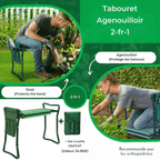 Tabouret agenouilloir, seul ou avec sacs de rangement en tissu