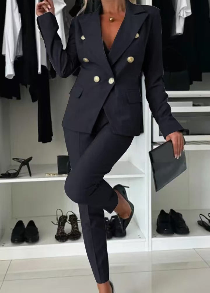 Tailleur pantalon femme, veste et pantalon ajusté, onze coloris