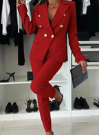Tailleur pantalon femme, veste et pantalon ajusté, onze coloris