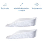 Talonnettes rehaussantes homme, silicone et mousse, 1,5 à 3,5 cm