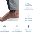 Talonnettes rehaussantes homme, silicone et mousse, 1,5 à 3,5 cm