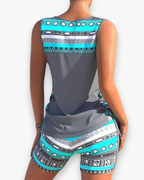 Tankini femme deux pièces couvrant, quatre coloris