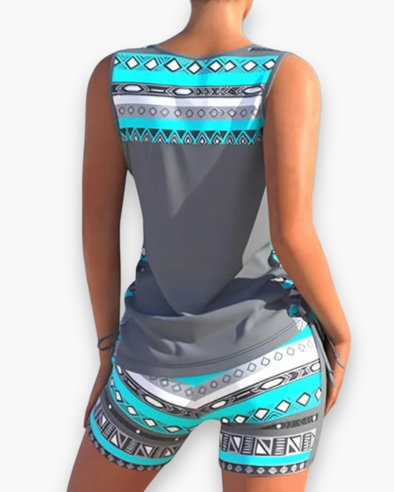 Tankini femme deux pièces couvrant, quatre coloris