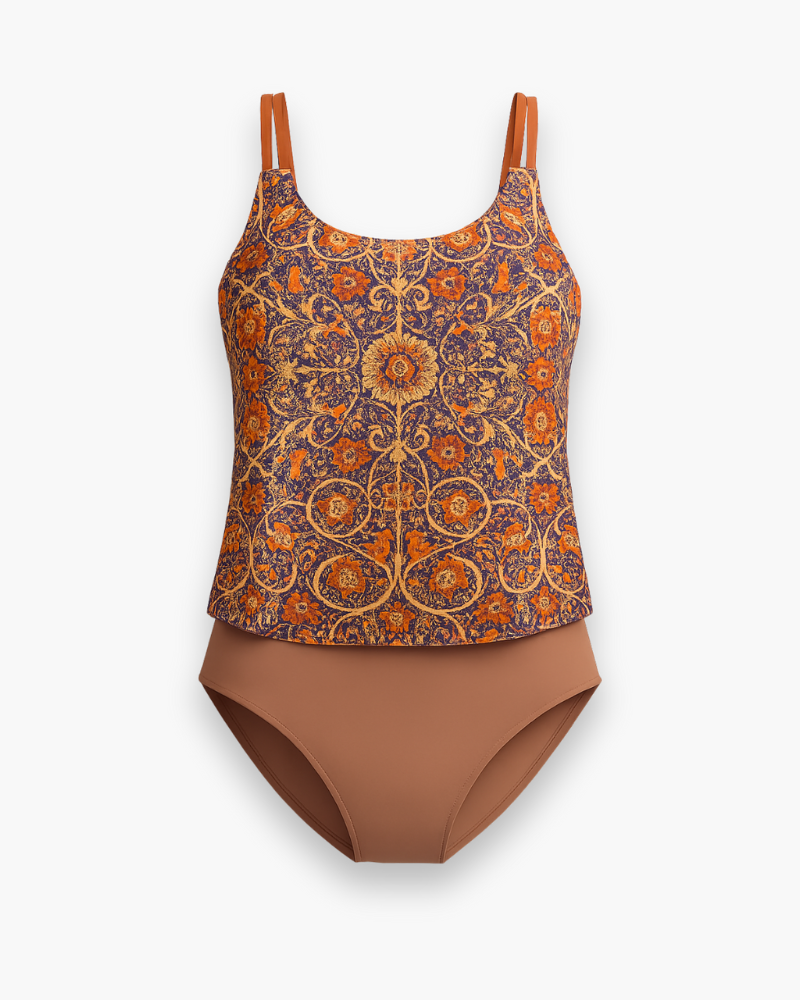 Tankini femme deux pièces, quatre coloris, du S au 3XL, rose