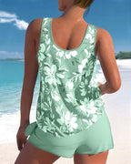 Tankini femme à coques rembourrées et bretelles réglables