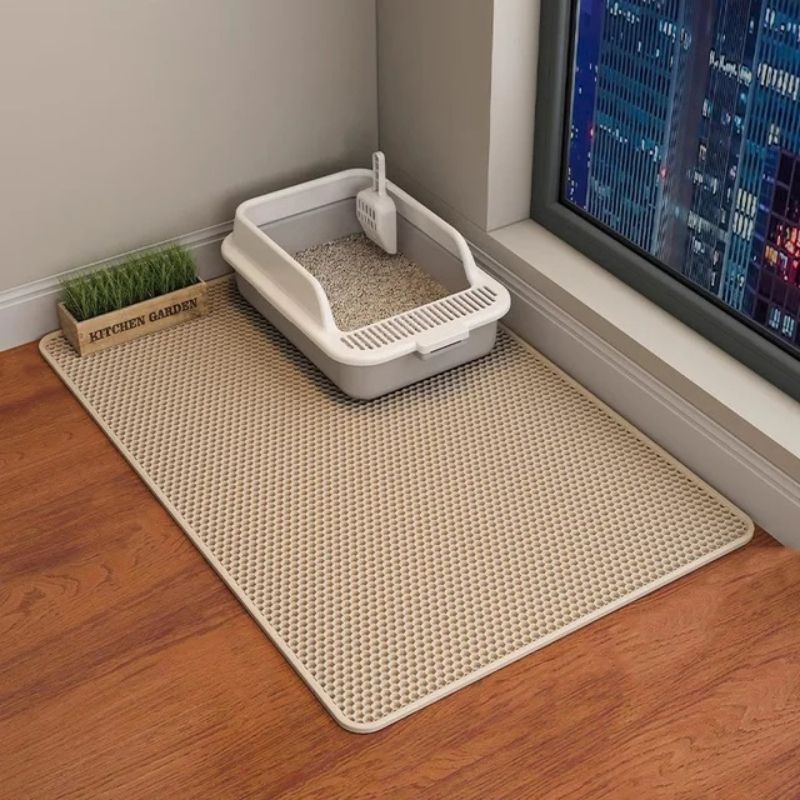 Tapis de litière pour chat en EVA, double couche alvéolée