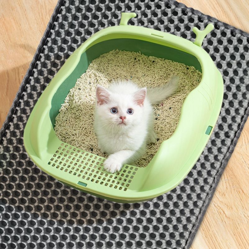 Tapis de litière pour chat en EVA, double couche alvéolée