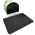 Tapis de litière pour chat en EVA, double couche alvéolée, noir