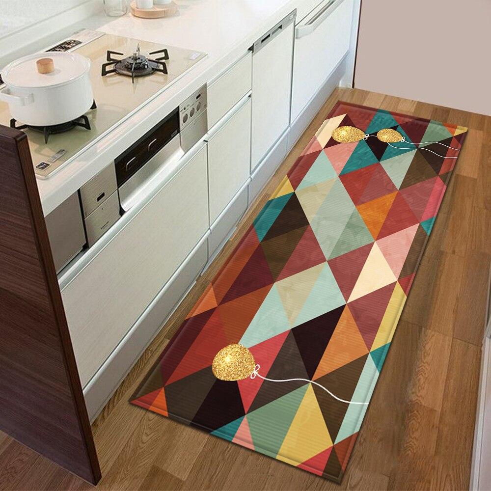 Tapis de cuisine antidérapant en polyester, motifs graphiques