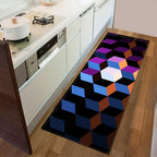 Tapis de cuisine antidérapant en polyester, motifs graphiques