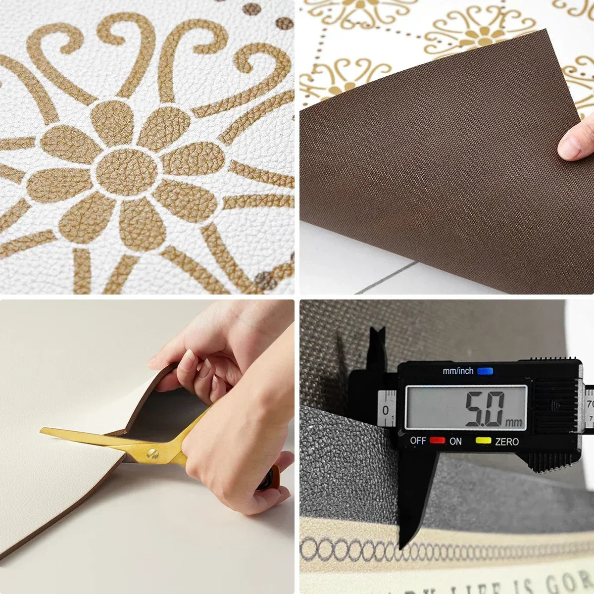 Tapis de cuisine motif zellige, antidérapant et lavable