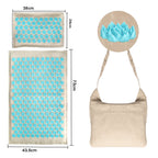 Tapis d'acupression motif fleurs, 5500 points, trois coloris, bleu turquoise