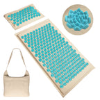 Tapis d'acupression avec oreiller, plus de 6 000 picots, bleu