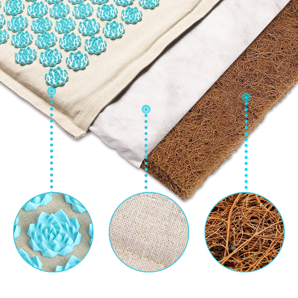 Tapis d'acupression avec oreiller, plus de 6 000 picots